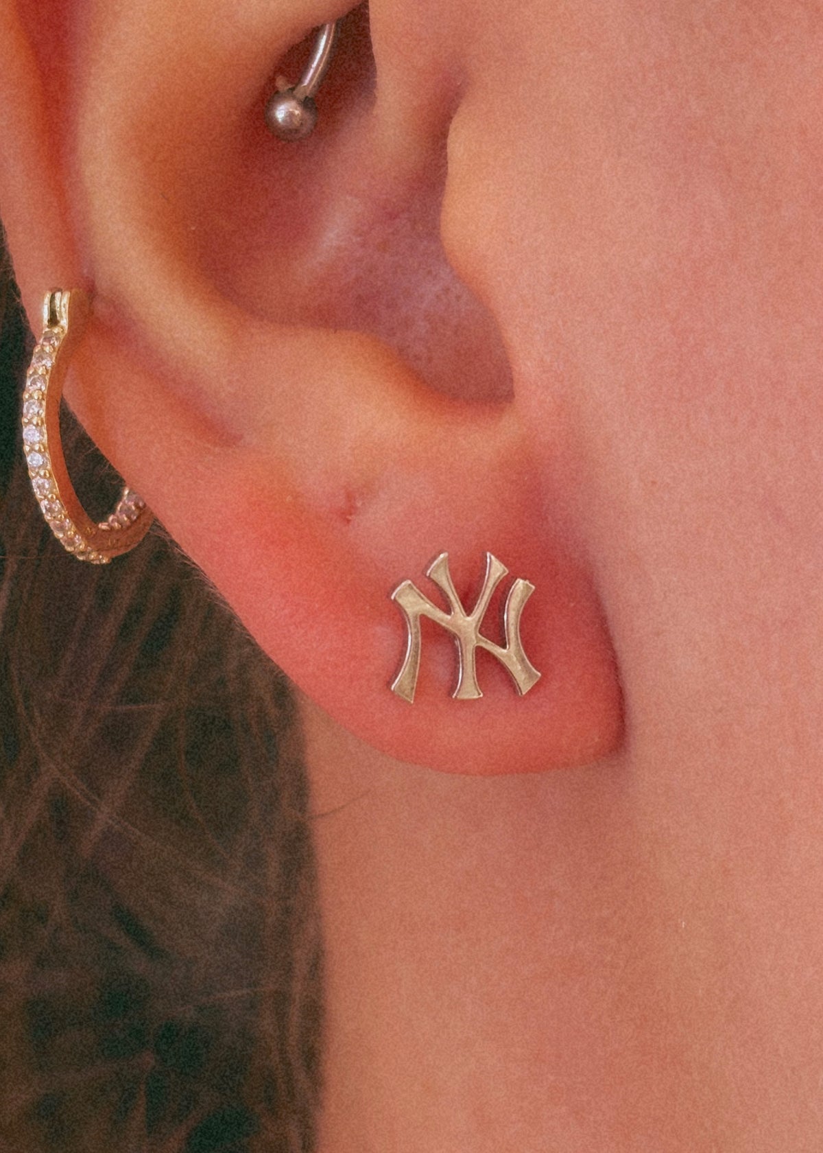 NY Silver Stud Earrings