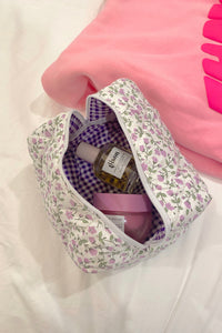 Diana Purple Floral Makeup Bag