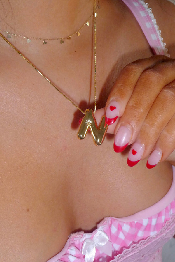 Gold Chunky Initial Necklace