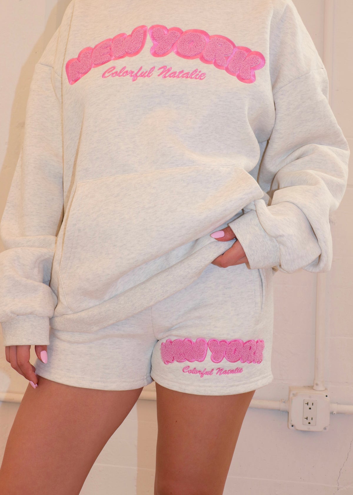 Youth New York Pink Chenille Shorts