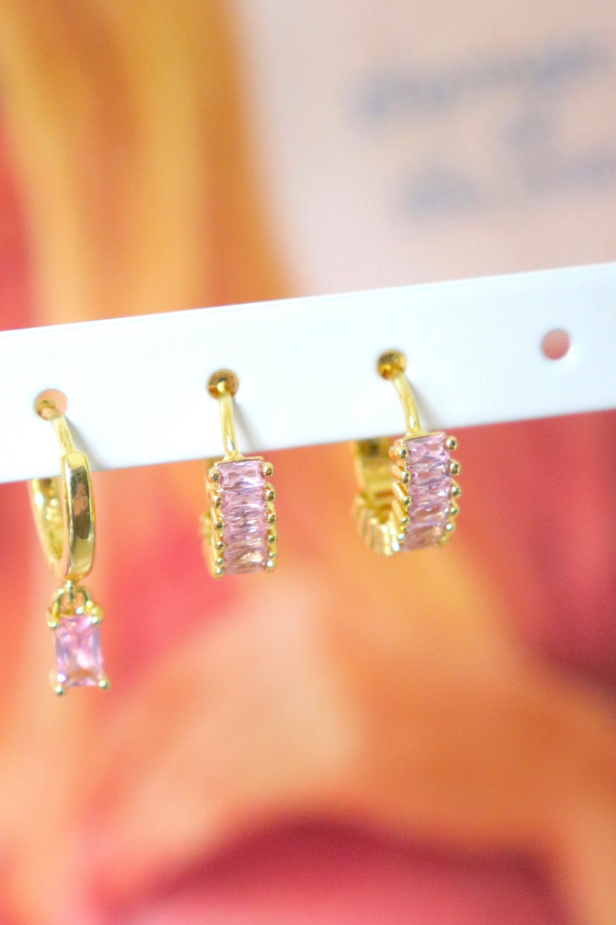 Pink Gold Mini Hoops