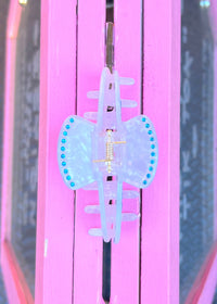 New York Blue Studded Ivory Hair Clip