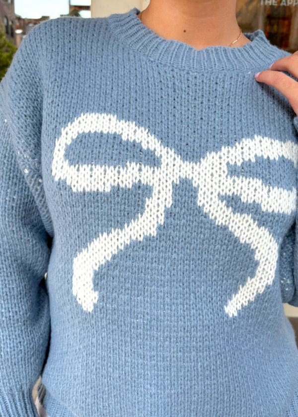 Penelope Blue Bows Sweater