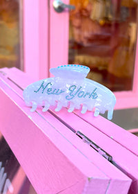 New York Blue Studded Ivory Hair Clip