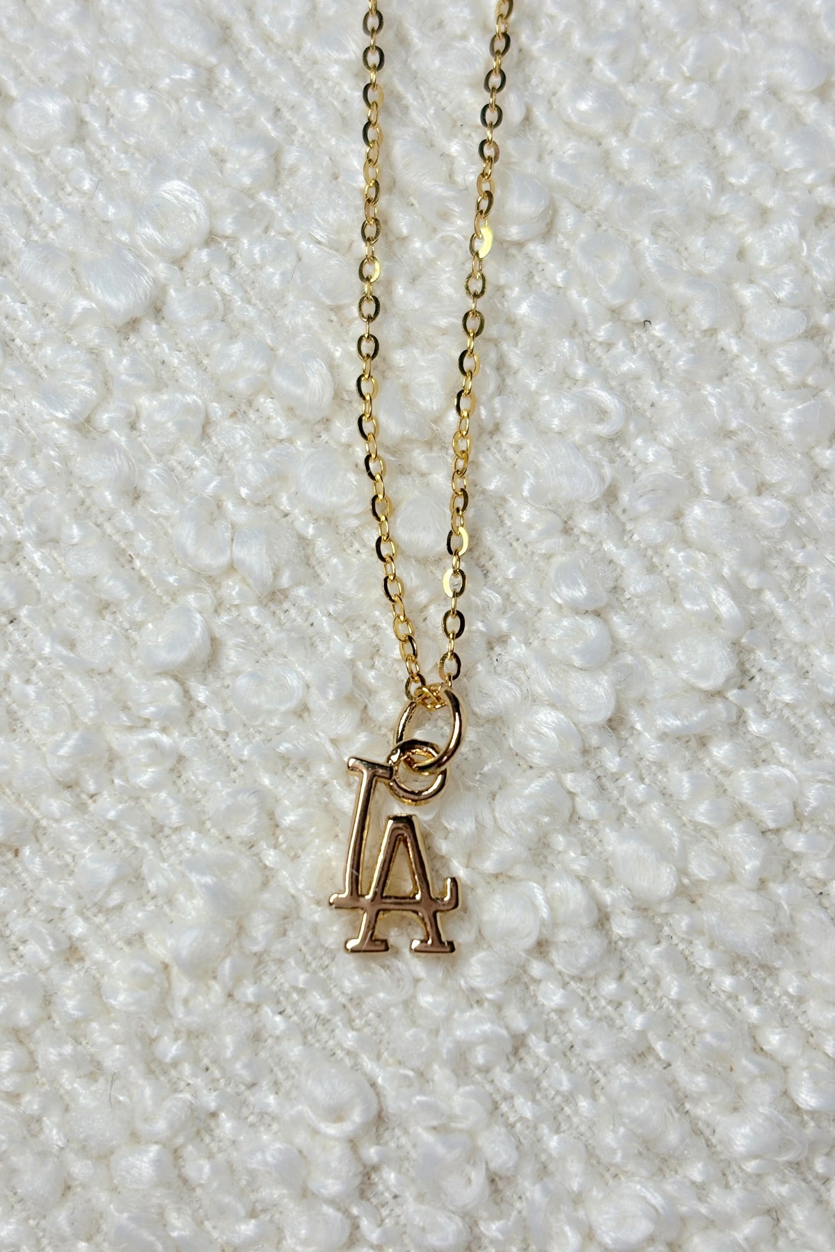 18k Gold LA Mini Pendant Necklace
