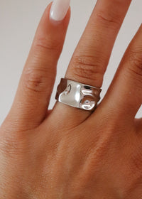 Sterling Silver Hammered Chunky Ring