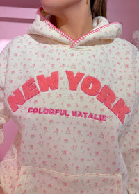 New York Floral Chenille Hoodie