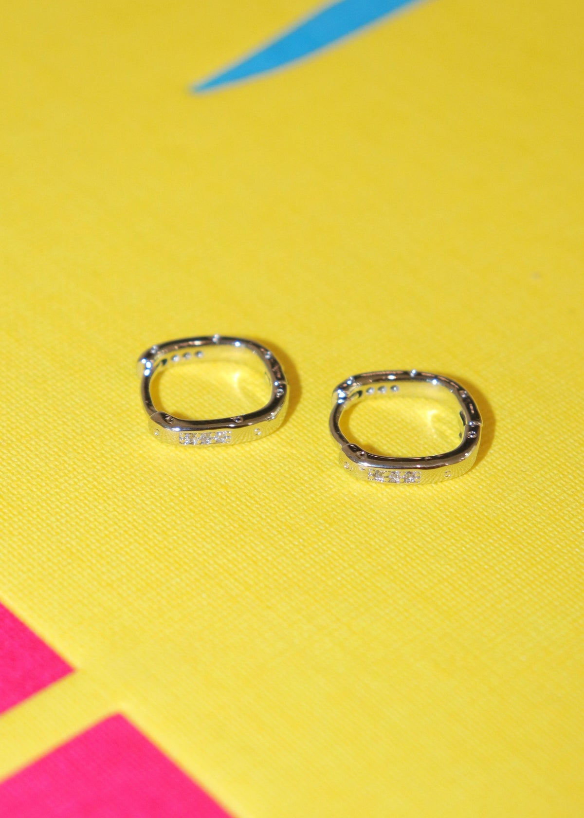Sterling Silver Dainty CZ Huggies