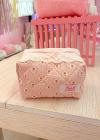 Pink Tulip Bows Makeup Bag