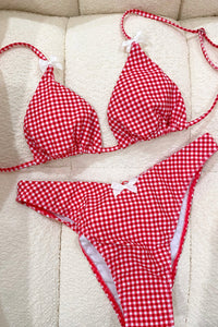 Lisette Red Gingham Bikini Set