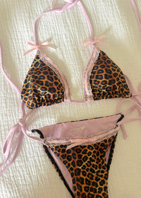 Lena Leopard String Bikini Top