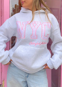 NYC Graceful Flowers Embroidered Hoodie