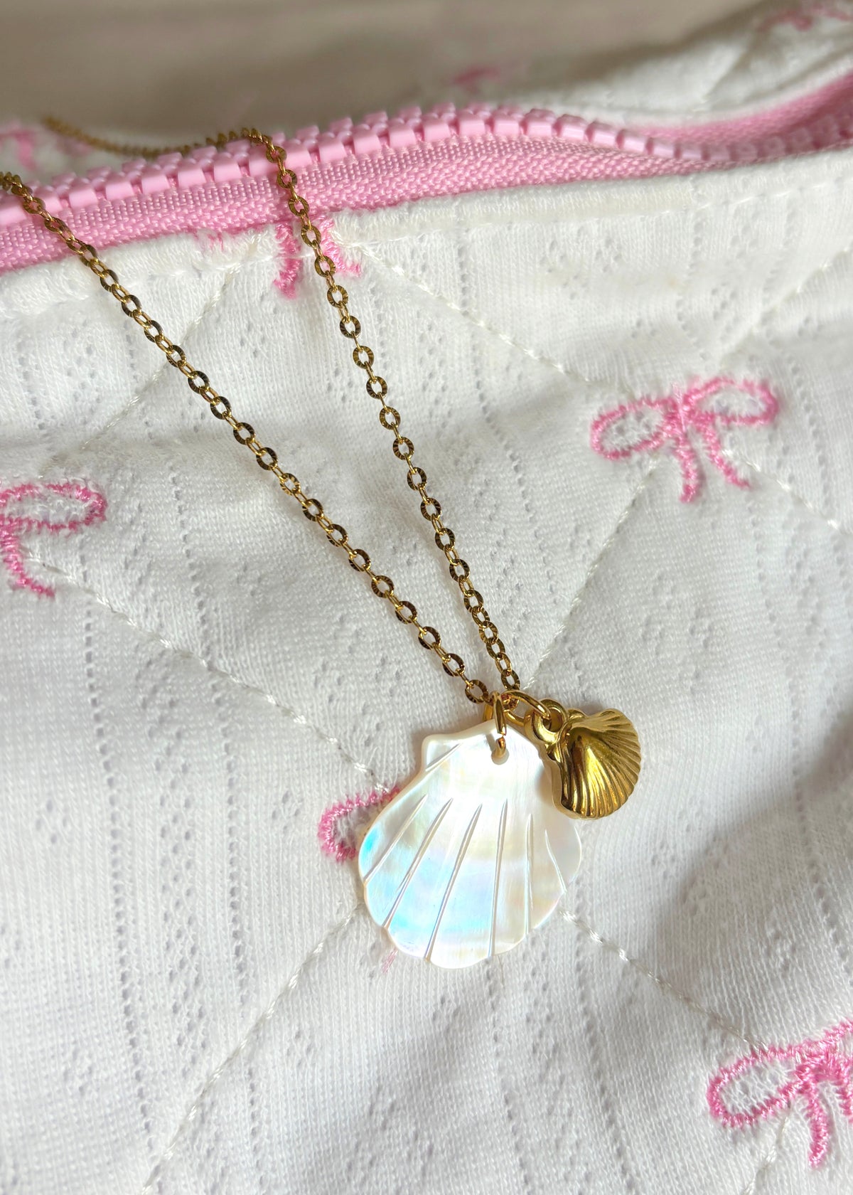 Gold Beachy Seashell Necklace