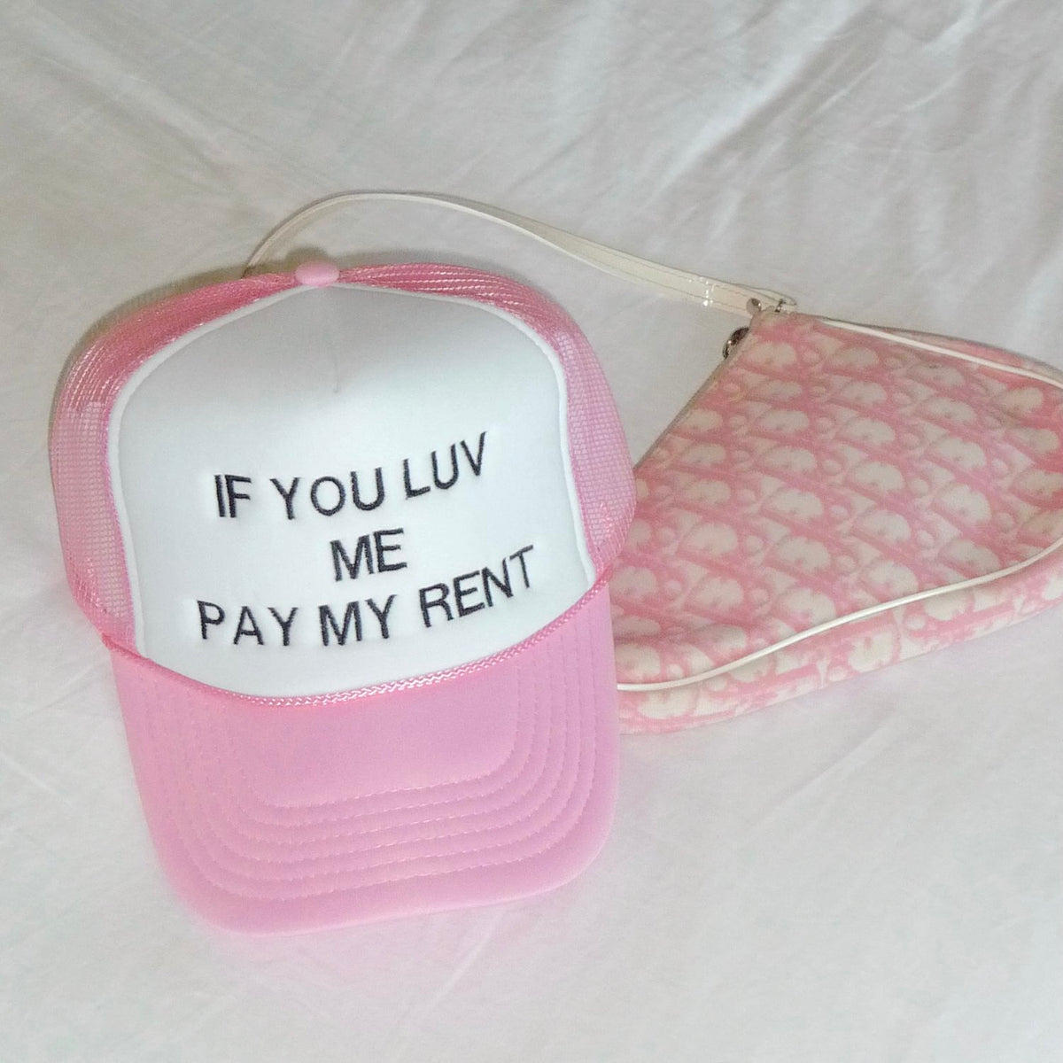 Pay My Rent Pink Trucker Hat