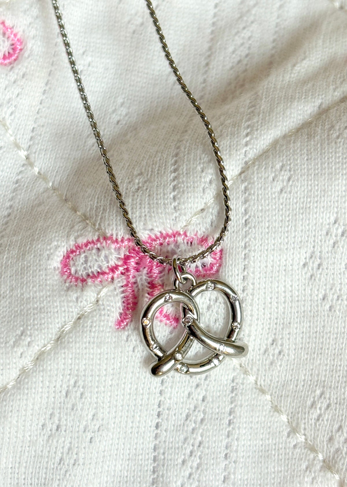 NY Pretzel Silver Necklace