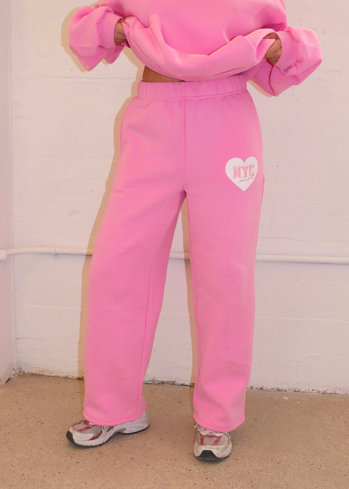 NYC Pink Heart Sweatpants