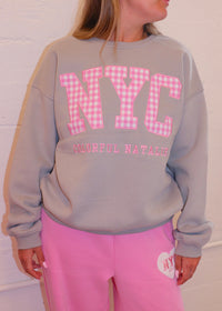 Charcoal Gingham NYC Crewneck