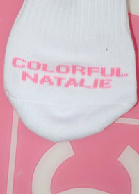 New York Pink Embroidered Sock