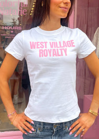 West Village Royalty White Baby Tee