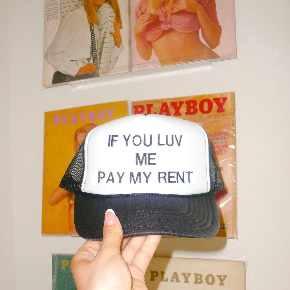 Pay My Rent Black Trucker Hat
