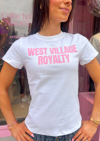 West Village Royalty White Baby Tee