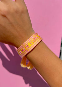 New York Yellow Embroidered Bracelet