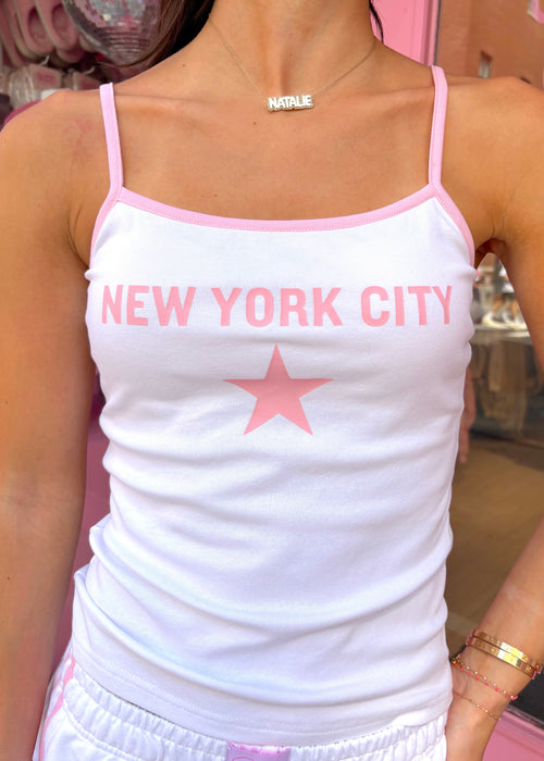 New York City White Tank Top