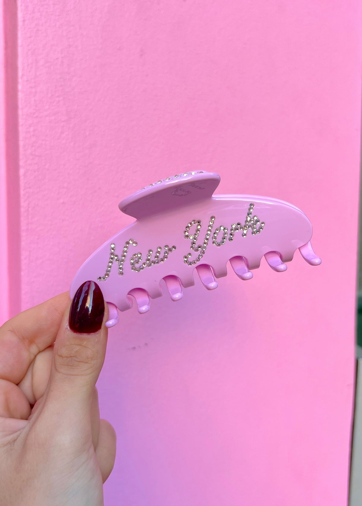 New York Studded Pink Hair Clip