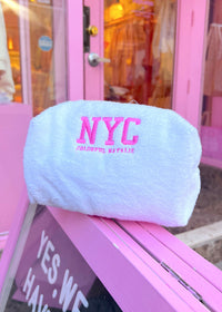 White Terry NYC Makeup Bag