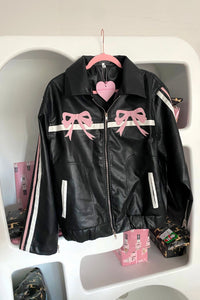 Pink Bows Leather Jacket