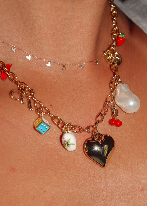 Red Hot Heart Charm Necklace