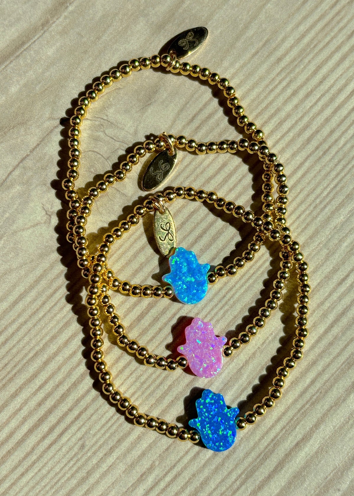 Opal Hamsa 18k Gold Bracelet