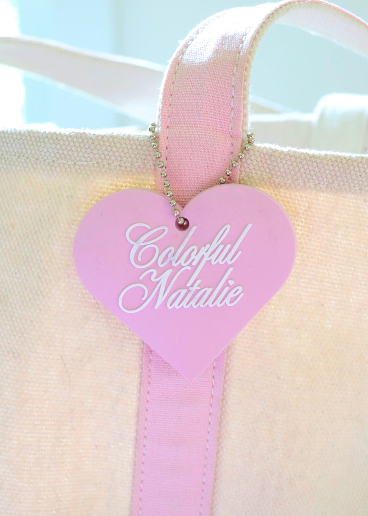 Colorful Natalie Pink Heart Keychain