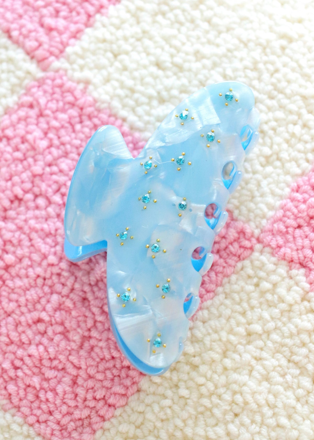 Blue Bedazzled Hair Clip