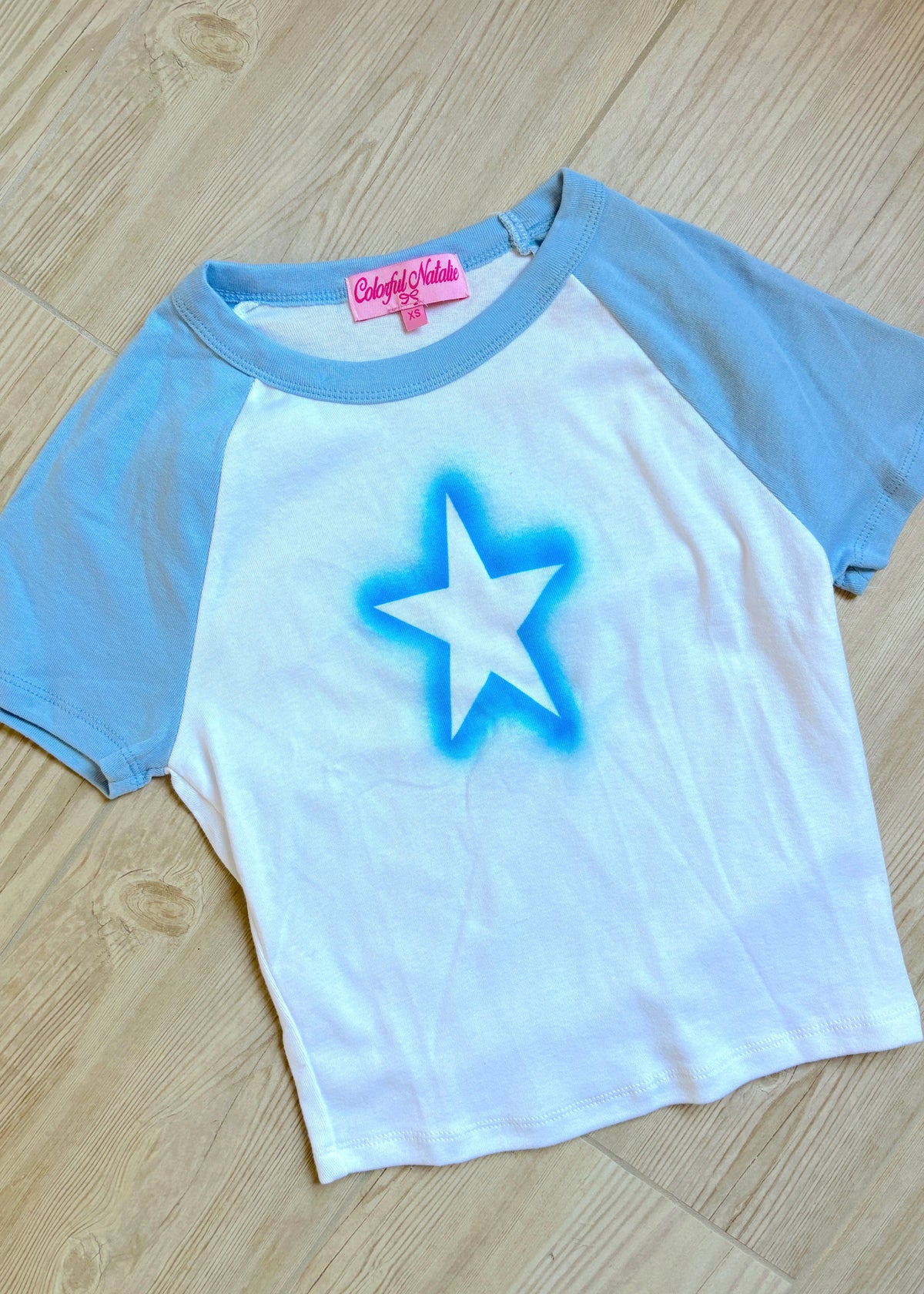 Light Blue Star Raglan Tee - CAMAIR x CN