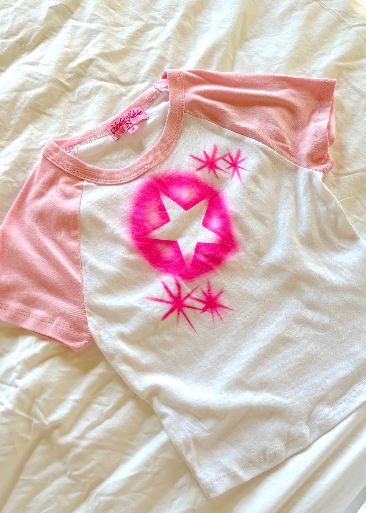 Pink Star w/ Twinkle Raglan Tee - CAMAIR x CN