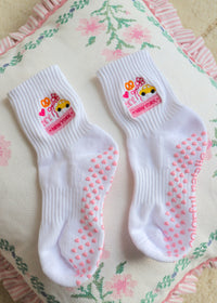 NY Pink Themed Grip Socks