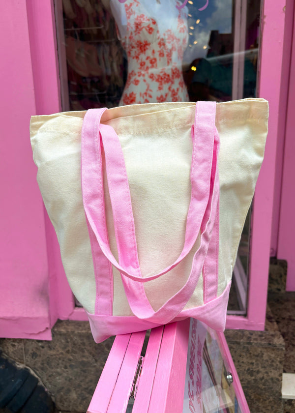 Preorder: Colorful Natalie Light Pink Embroidered Tote Bag