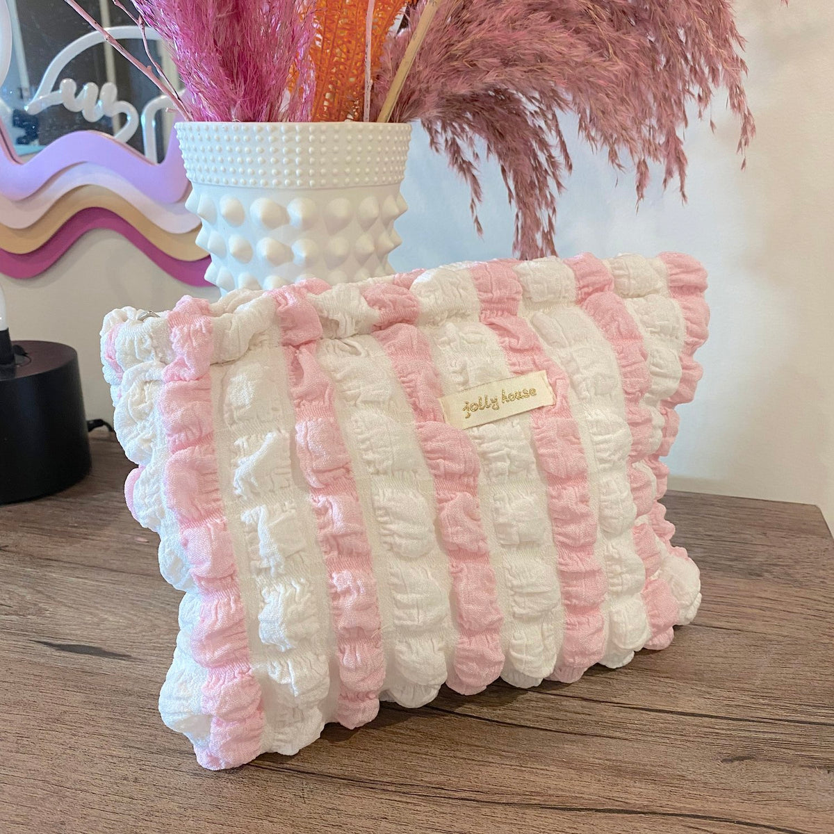 Pink Candy Pouf Bag