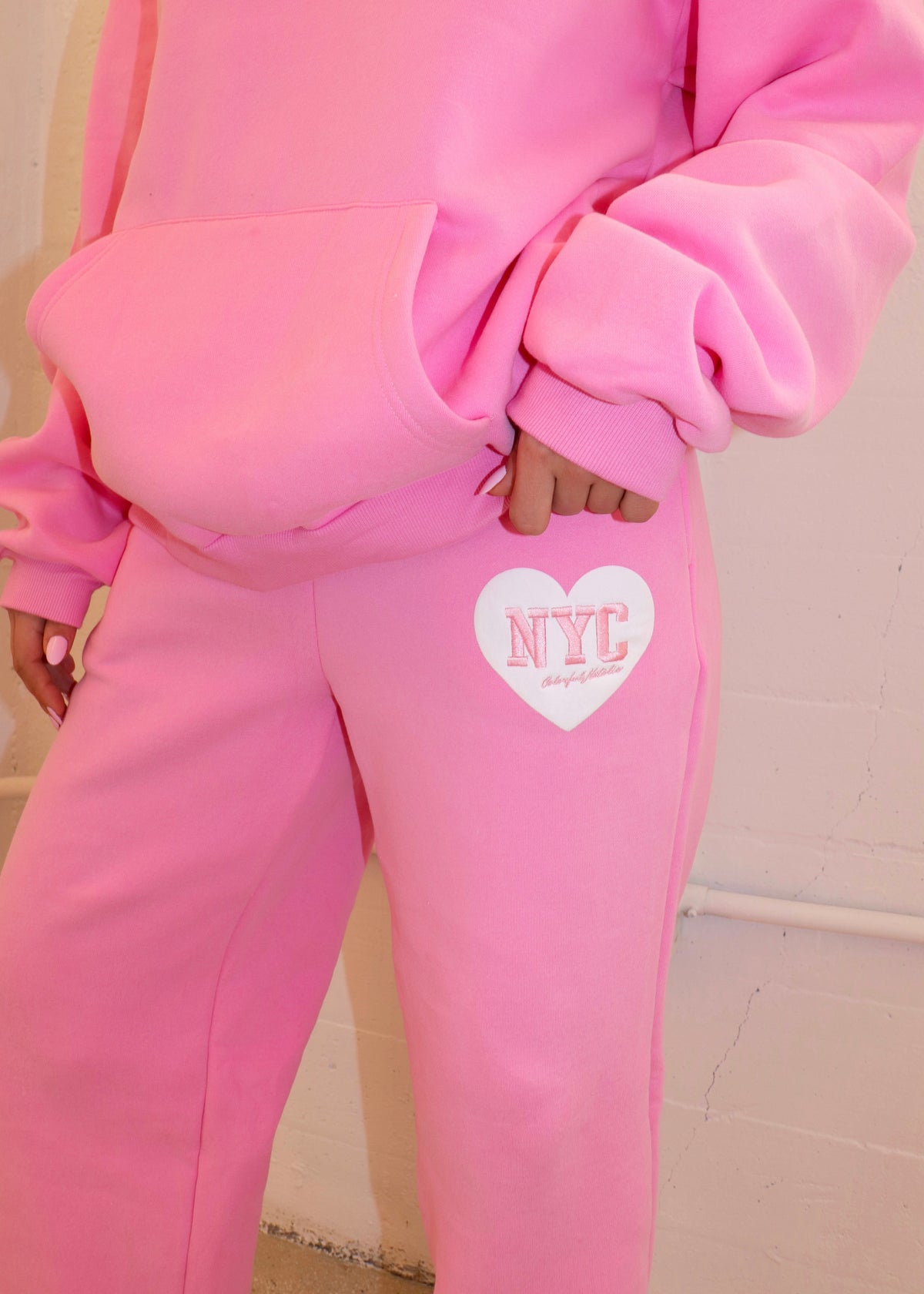 NYC Pink Heart Sweatpants