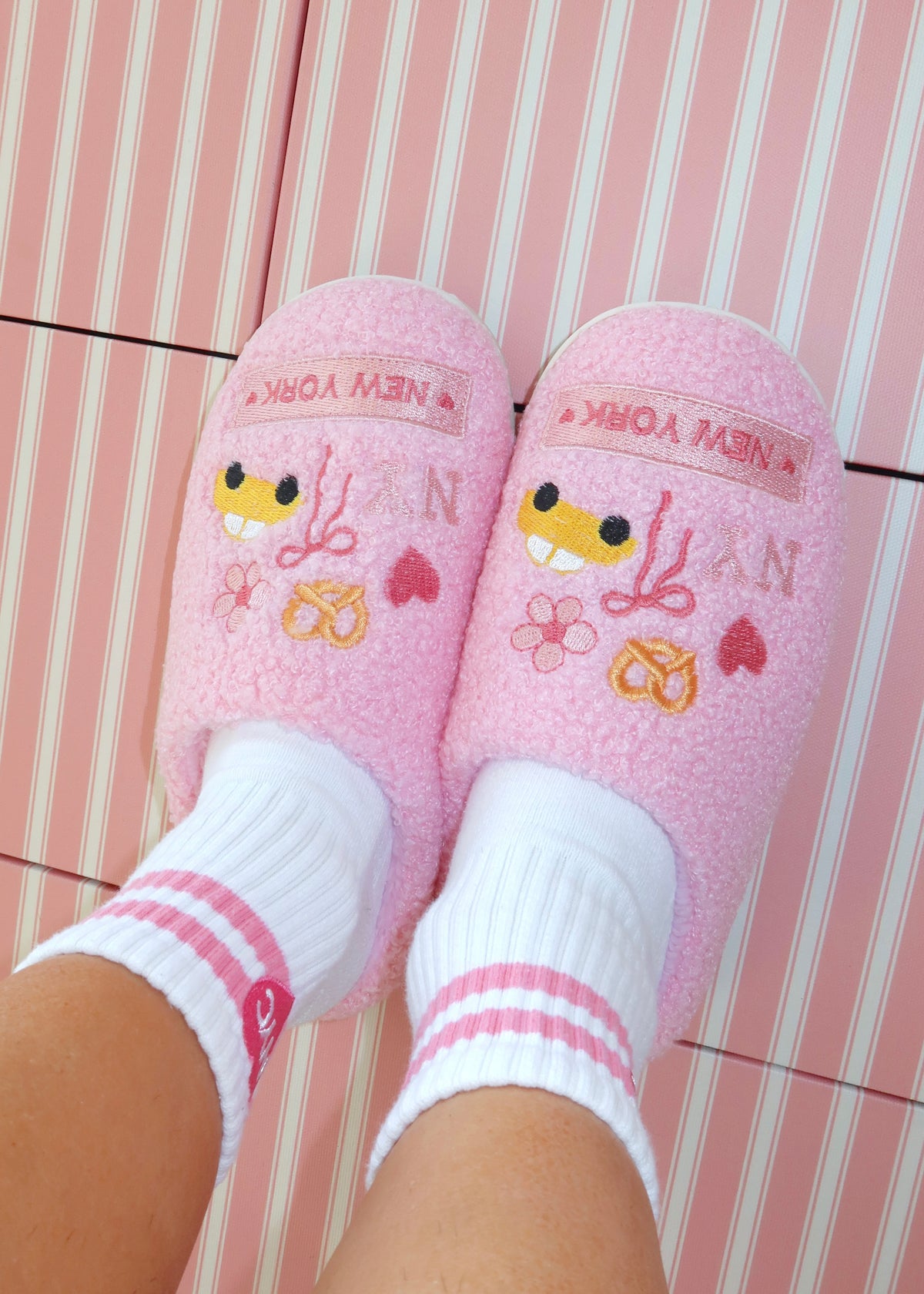 Pink NY Themed Slippers