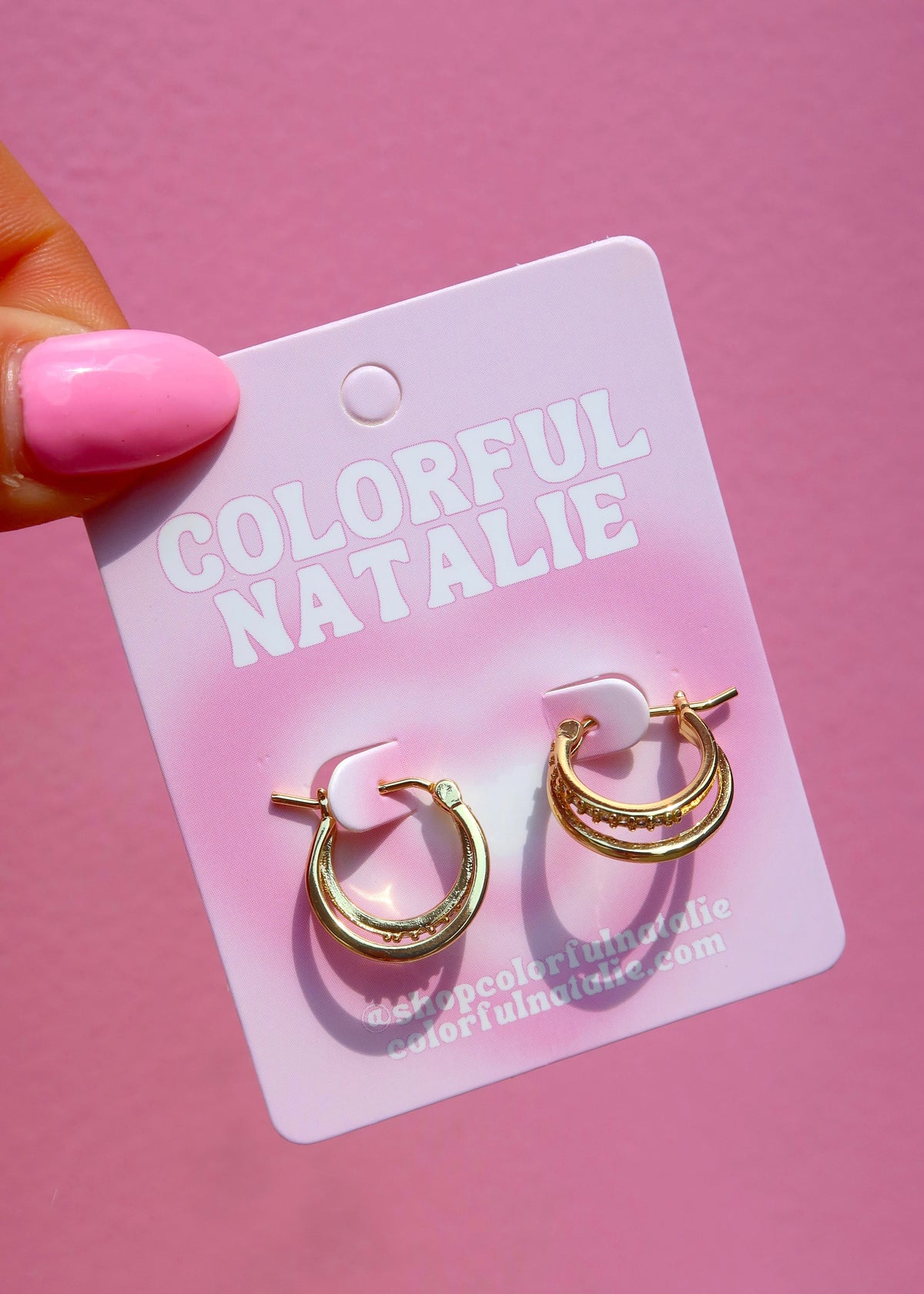 18k Gold Double Tiered Hoops
