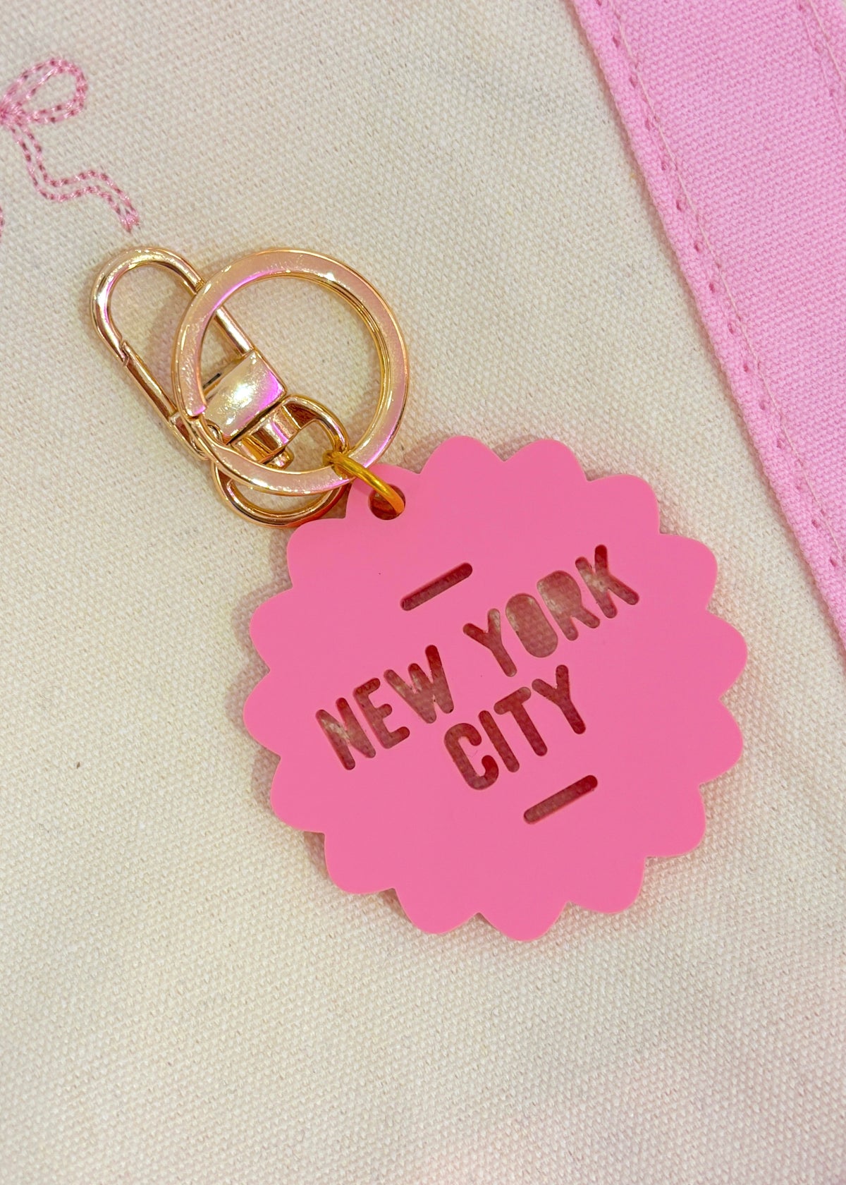 New York City Flower Keychain