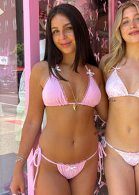 Kennedy Pink Terry Triangle Bikini Top