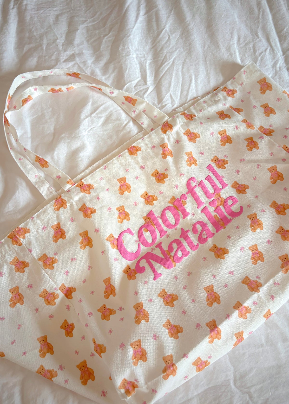 Pink Bears CN Puff XL Tote Bag