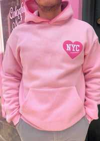 Heart You Pink Embroidered NYC Hoodie
