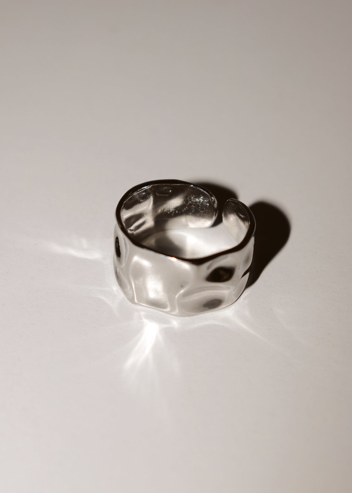 Sterling Silver Hammered Chunky Ring