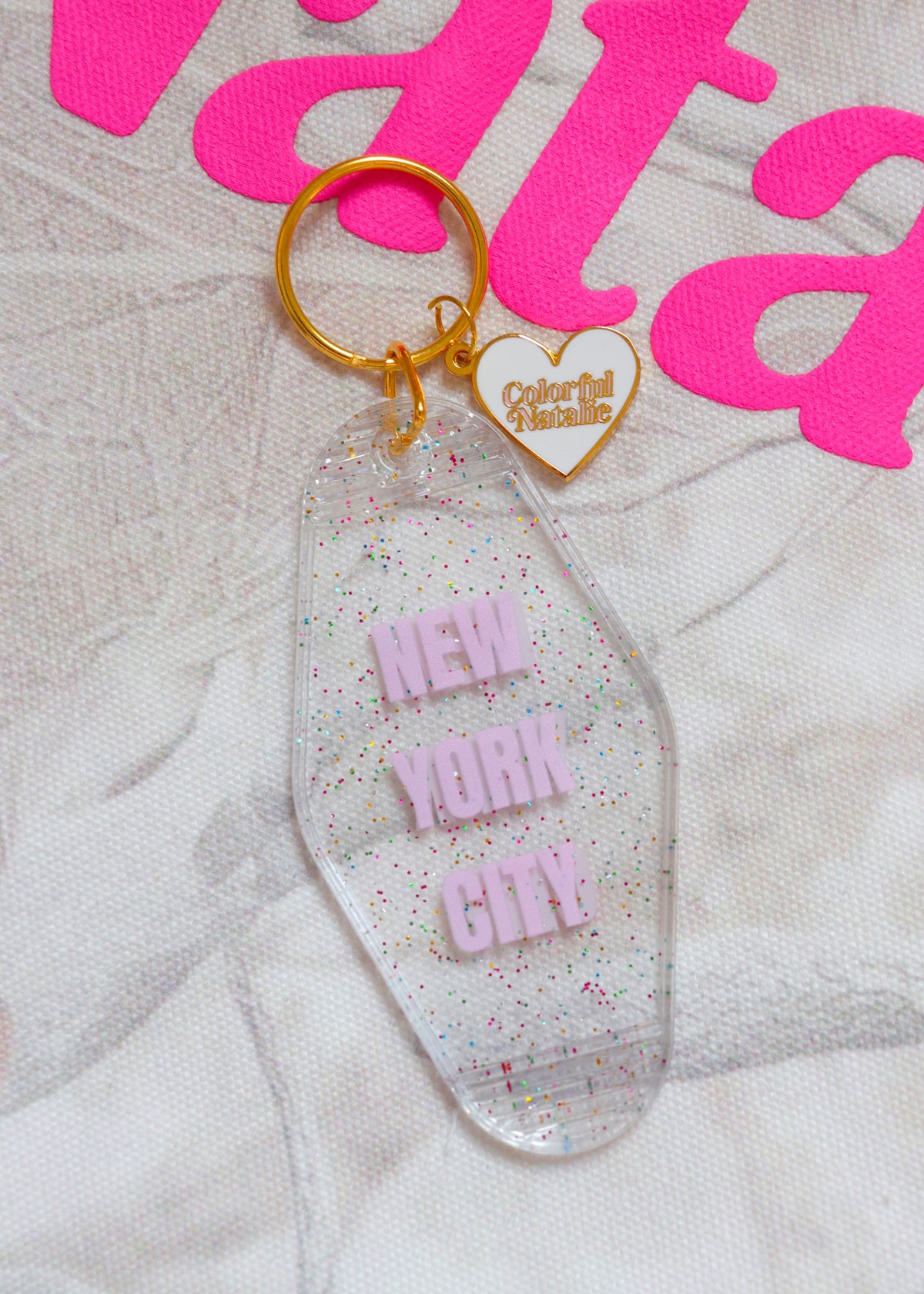 New York City Sparkle Motel Keychain