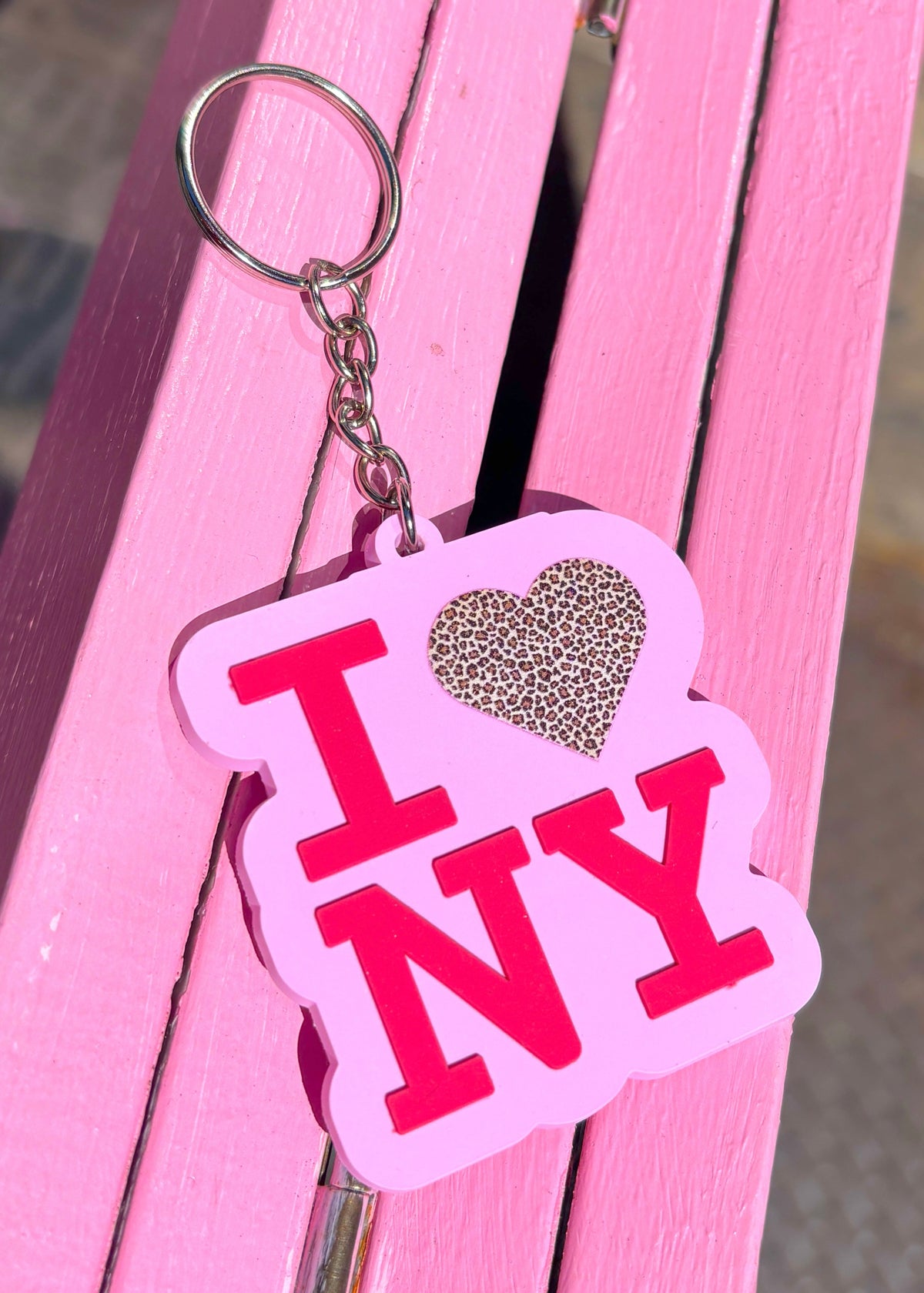 NY Leopard Keychain