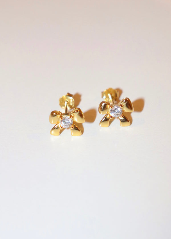 18k Gold Sweet Bow Studs